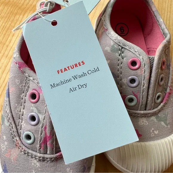 Cat & Jack Rory Unicorn Slip On Sneakers in Gray/Pink - Girls Size 6 NWT, Target - Picture 12 of 16
